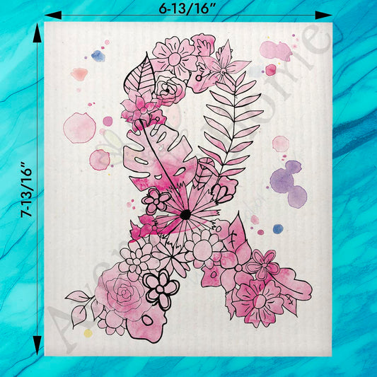 Breast Cancer Swedish Dishcloth – Courage, Strength & Support