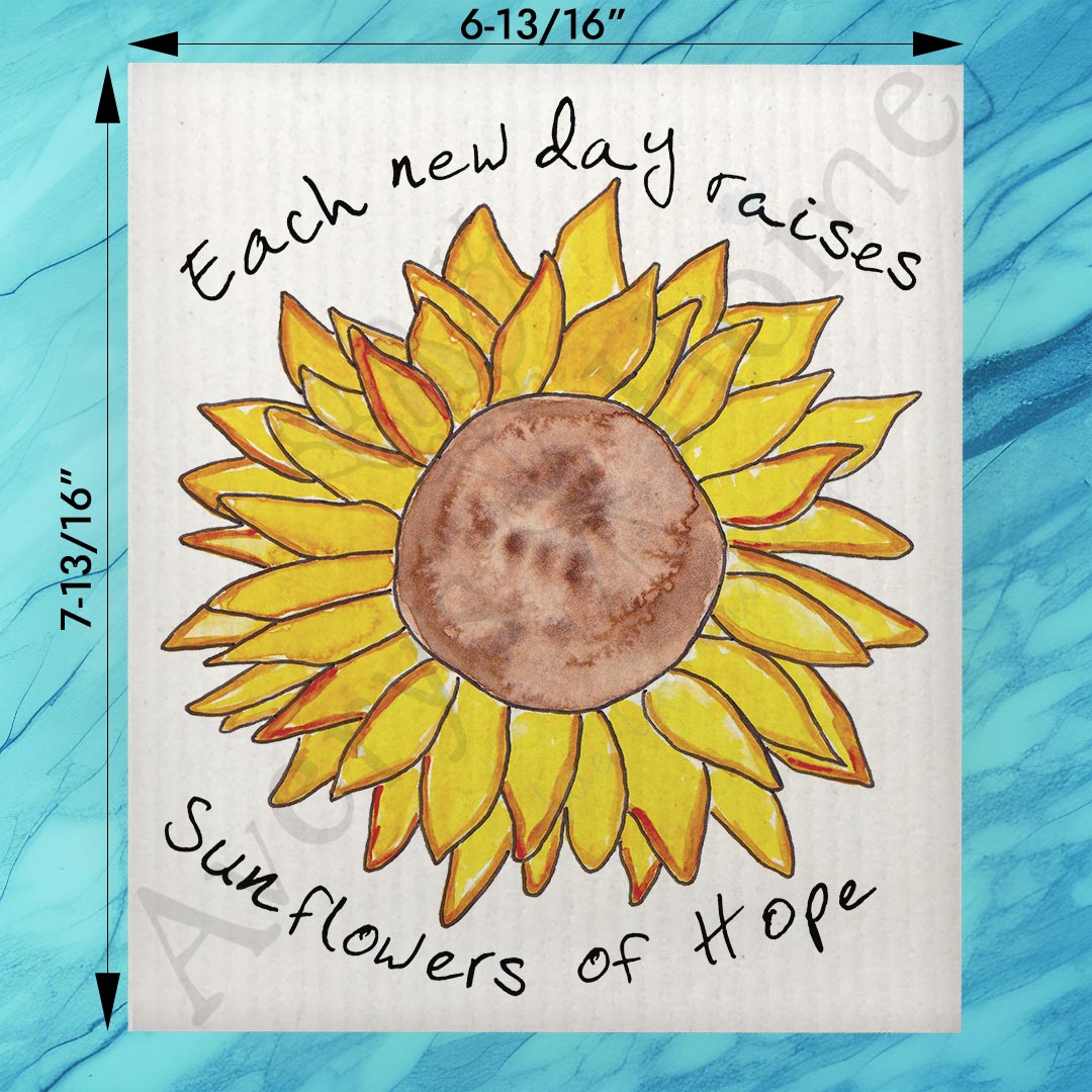 Sunflowers of Hope Swedish Dishcloth – Bright, Brave & Blooming