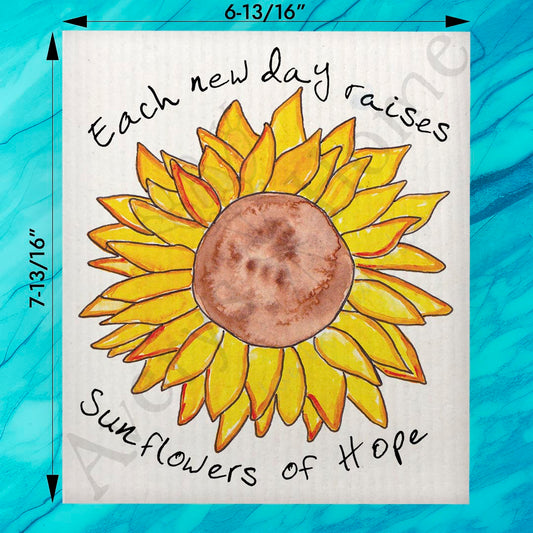 Sunflowers of Hope Swedish Dishcloth – Bright, Brave & Blooming