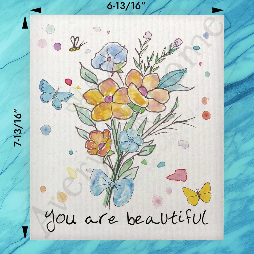 Thank You for Being You Swedish Dishcloth – Wildflower Heart