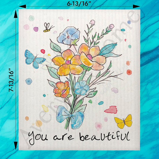 Thank You for Being You Swedish Dishcloth – Wildflower Heart