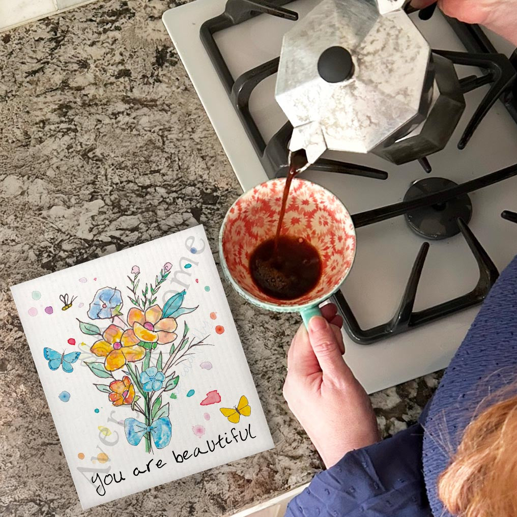 Thank You for Being You Swedish Dishcloth – Wildflower Heart