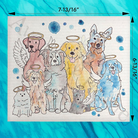 Kindest Souls Angel Dogs Swedish Dishcloth