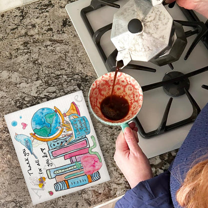 World’s Best Teacher Swedish Dishcloth – Heartfelt Thanks for All You Do