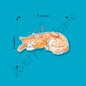Sleeping Orange Cat Art Permanent 3" Vinyl Die-Cut Sticker