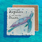 Happy Anywhere Ocean Sea Turtle Tumbled Edge Stone Trivet
