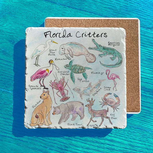 Florida Critters Tumbled Stone Trivet – Everglades Nature Decor