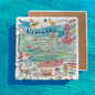 Nebraska State Icon Map Watercolor Tumbled Edge Stone Trivet