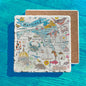 Maryland State Icon Map Watercolor Tumbled Edge Stone Trivet