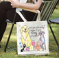 Dogs & Wine Eco Friendly Organic Cotton Large Tote Bag