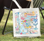 Delaware State Map Organic Mountain Souvenir Beach Tote Bag
