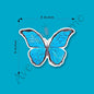 Blue Morpho Watercolor Art 3" White Vinyl Die-Cut Sticker