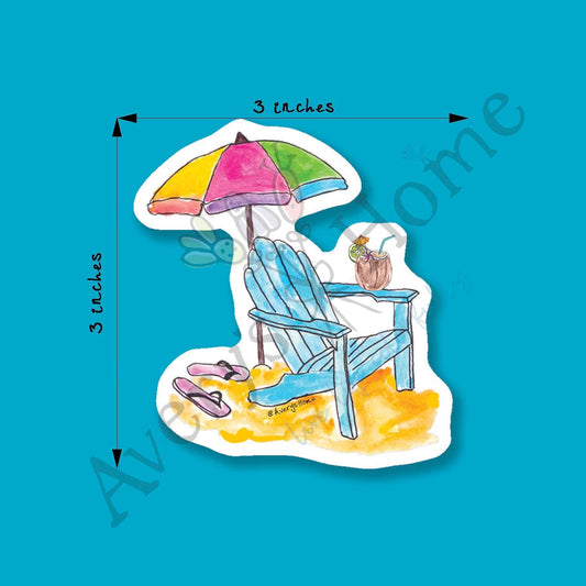 B.E.A.C.H Vacation Art Permanent 3" Vinyl Die-Cut Sticker