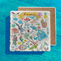 Hawaii State Icon Map Watercolor Tumbled Edge Stone Trivet