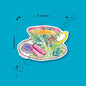Teacup & Macaroons Permanent 3" White Vinyl Die-Cut Sticker