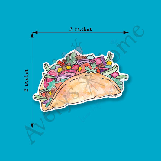 Taco Tuesdays Art Permanent 3" White Vinyl Die-Cut Sticker