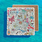 Maine State Icons Map Tumbled Stone Trivet