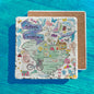 South Carolina State Icons Map Tumbled Stone Trivet