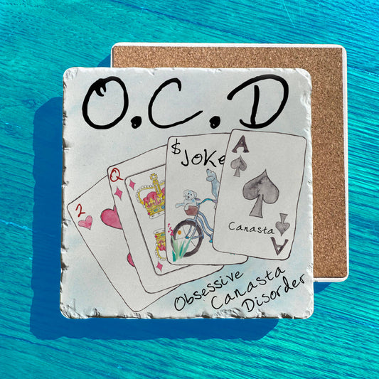 Obsessive Canasta Disorder Card Game Tumbled Stone Trivet