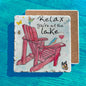 Relax at the Lake Adirondak Chair Tumbled Edge Stone Trivet
