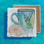 Forest Coffee Cup Donut Mouse Art Tumbled Edge Stone Trivet