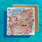 New Mexico State Icons Map Tumbled Stone Trivet