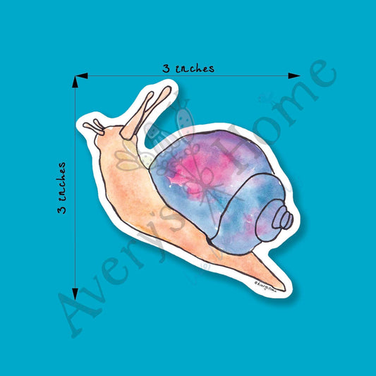 Colorful Snail Hand Painted 3" White Vinyl Die-Cut Sticker