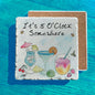 It's Five O'clock Summer Beach Drink Tumbled Stone Trivet