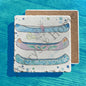 Lake River Day Canoes Watercolor Tumbled Stone Trivet